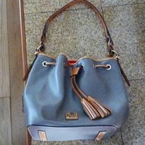 DOONEY & Bourke Gray/Taupe Drawstring Bag EUC
